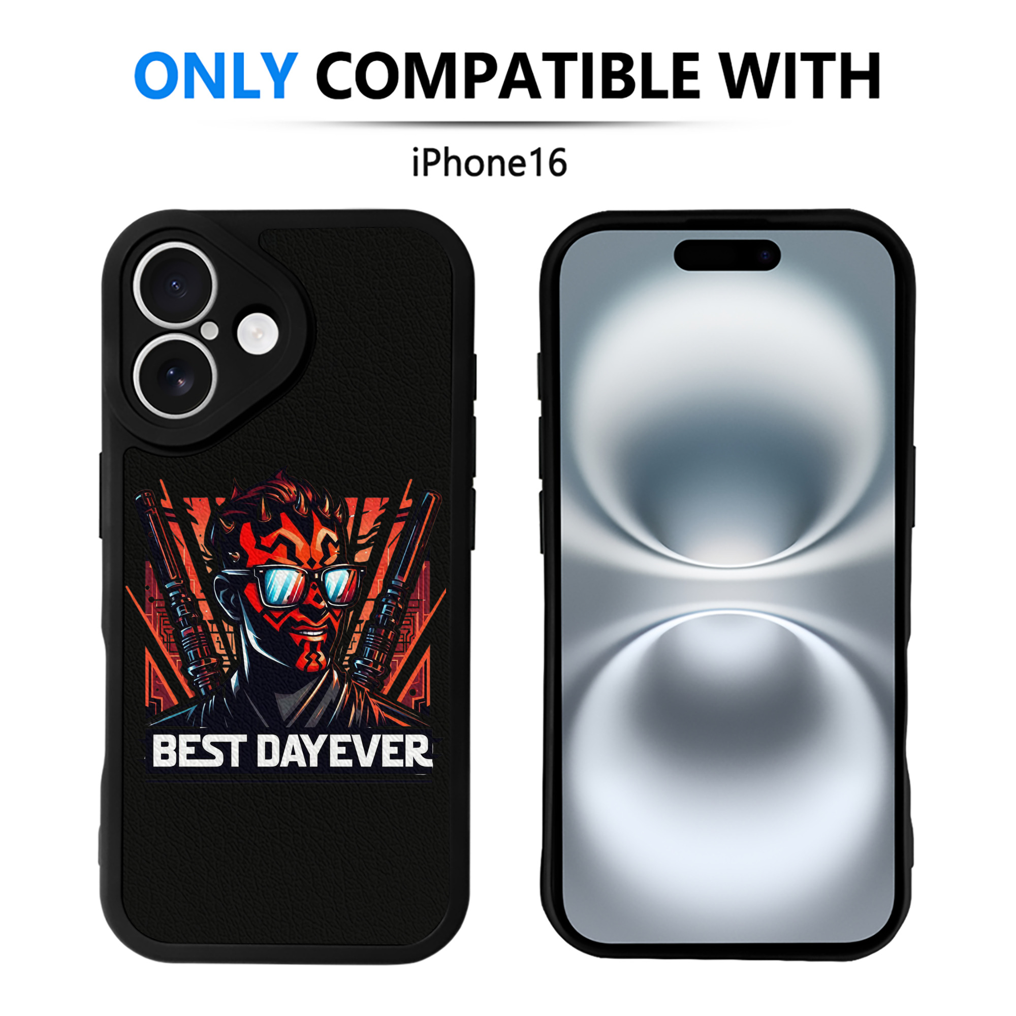 （画像用） スター・ウォーズ Star Wars 【iPhone 16シリーズ対応】シリコンスマホケース（レザー調） 材質：シリコン